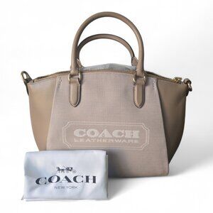 COACH Badge Jacquard Elise Satchel | Women's | Chalk Taupe